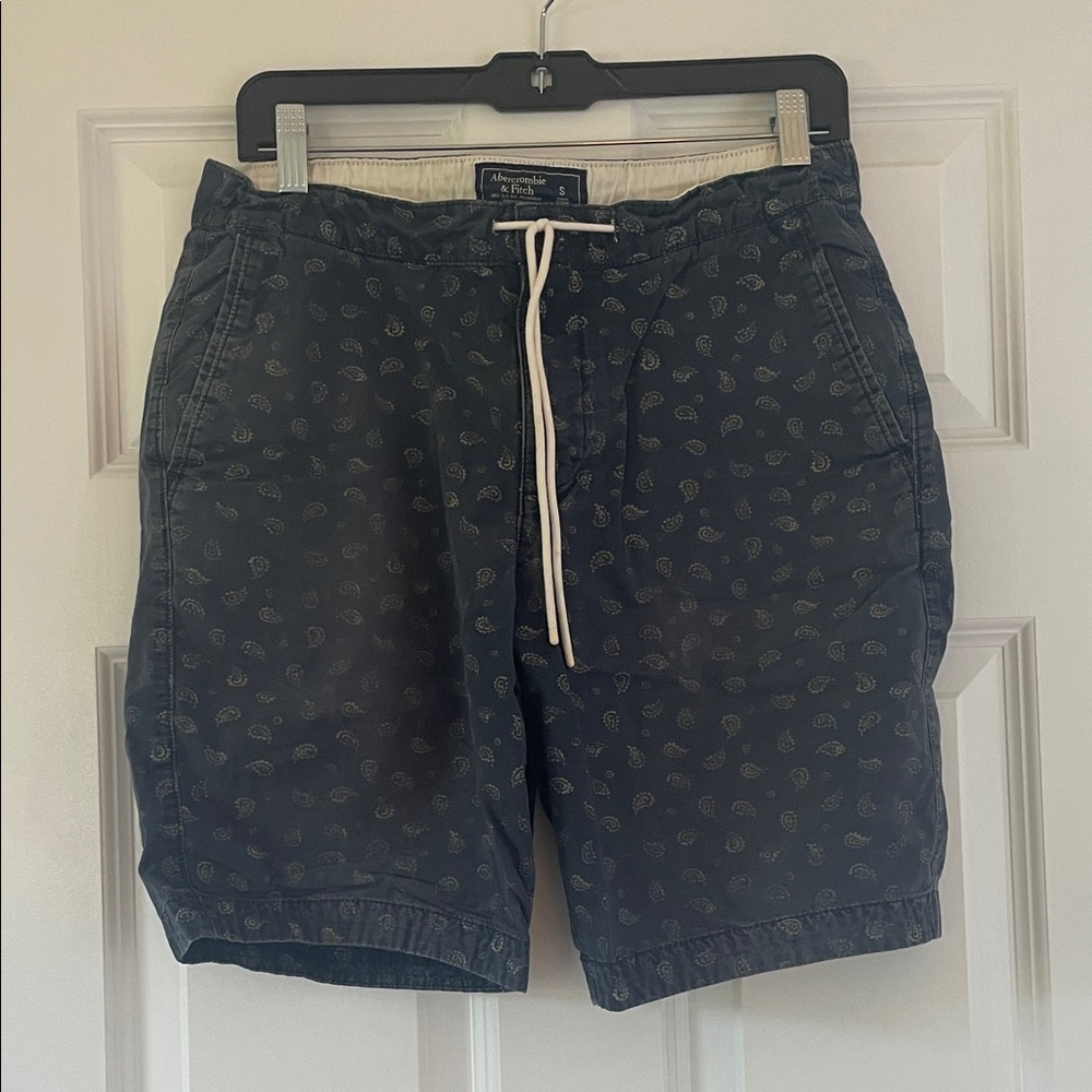 A&F Navy Paisley Print Shorts